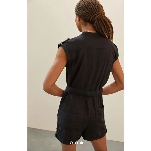 Anthropologie Breezy Utility Romper Black Size XS - Picture 3 of 7